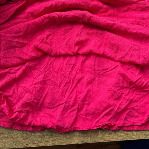 Free People Pink Long-sleeve V-neck Fit & Flare Flowy Boho Dress Size M - Picture 8 of 8